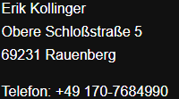 Adresse von Erik Kollinger